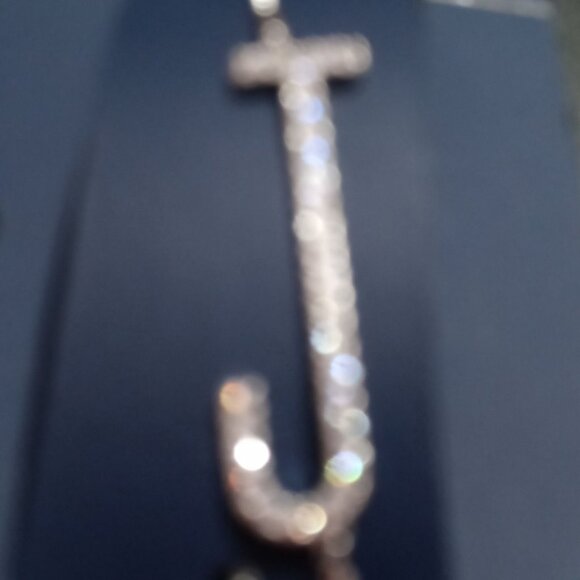 Sparkling Letter J Bracelet Silver Plated Cubic Zirconia Flawed - Picture 6 of 8